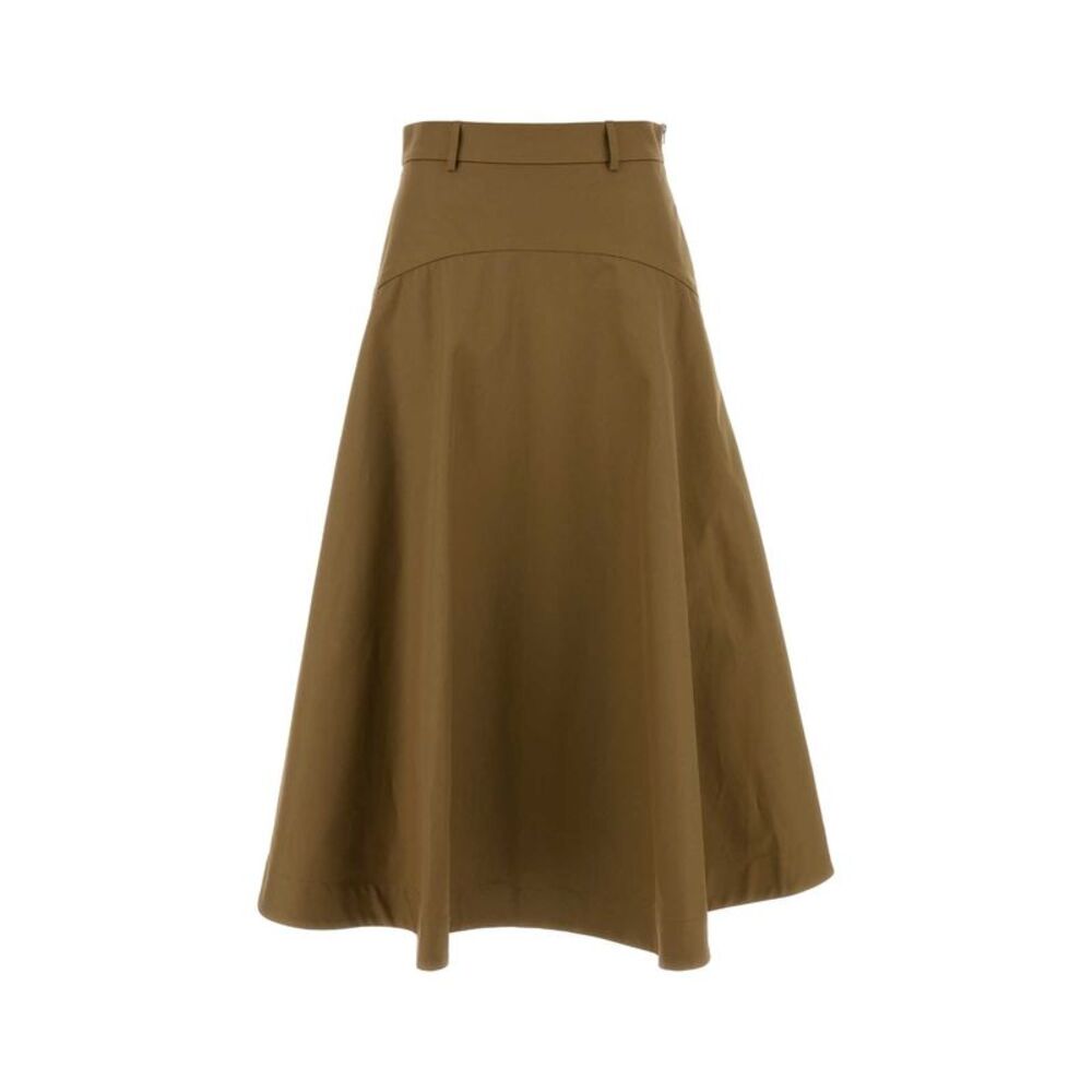Balenciaga Women Army Green Cotton Skirt